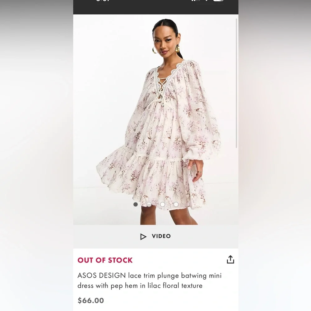 ASOS brand floral dress, Size 4, above the knee - Picture 3 of 3